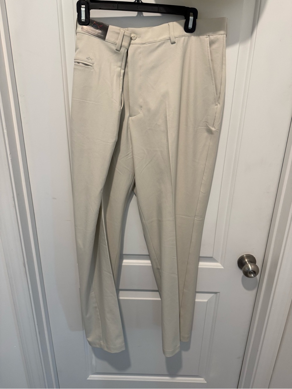 Greg Norman Men's Athleisure Dress Pants - Light Beige Slim Fit 40x30